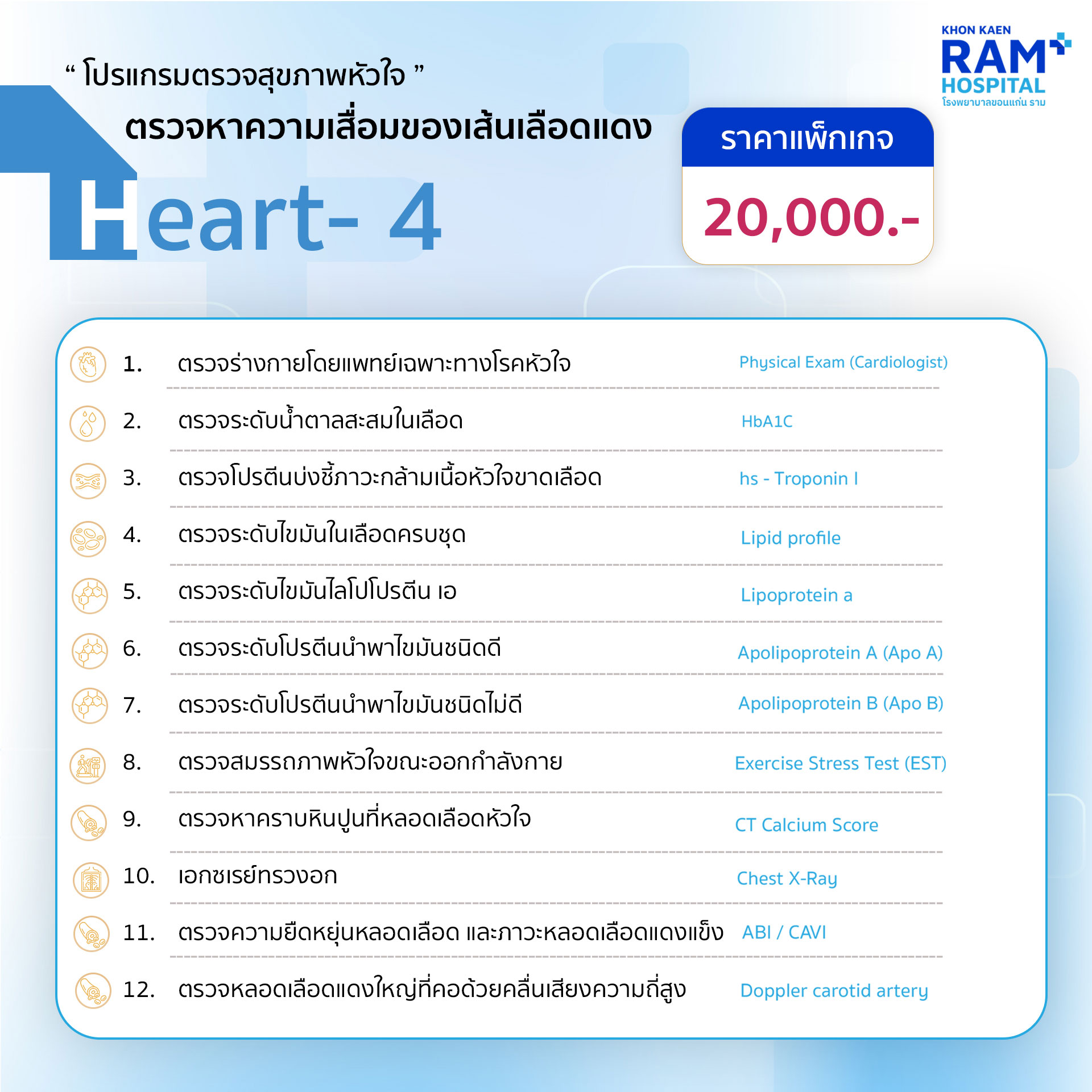 โปรแกรม Heart 4 ตรวจหาความเสื่อมของเส้นเลือดแดง (Atherosclerosis & Stroke Prevention)