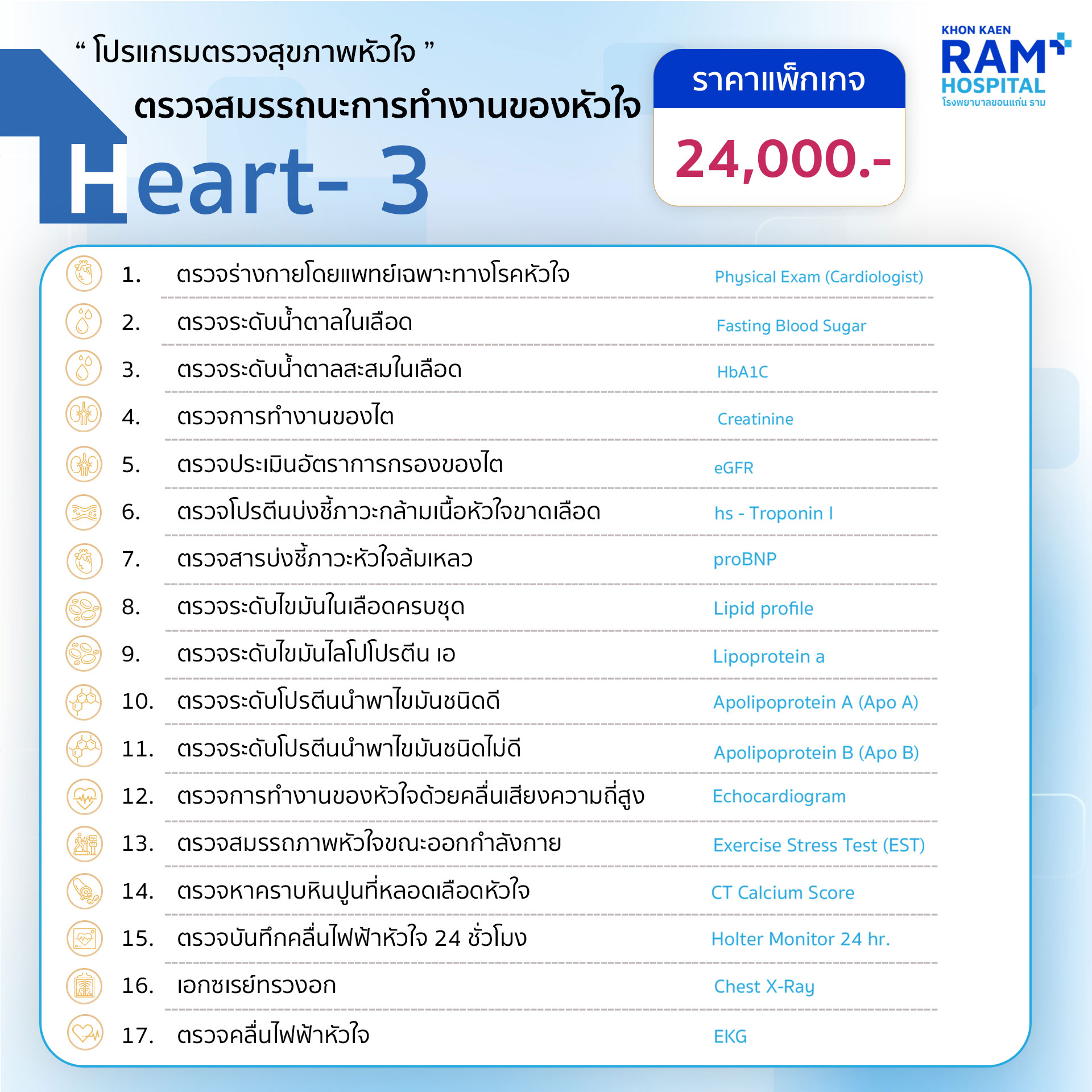 โปรแกรม Heart 3 ตรวจสมรรถนะการทำงานของหัวใจ (Cardiac Performance)
